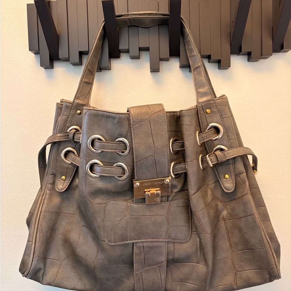 Jimmy Choo Gray shoulder bag, one of my personal collections.
